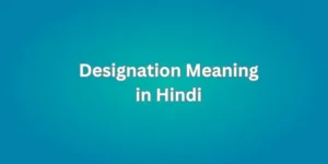 Designation Meaning in Hindi