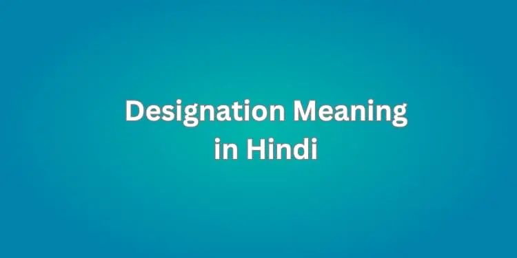 Designation Meaning in Hindi